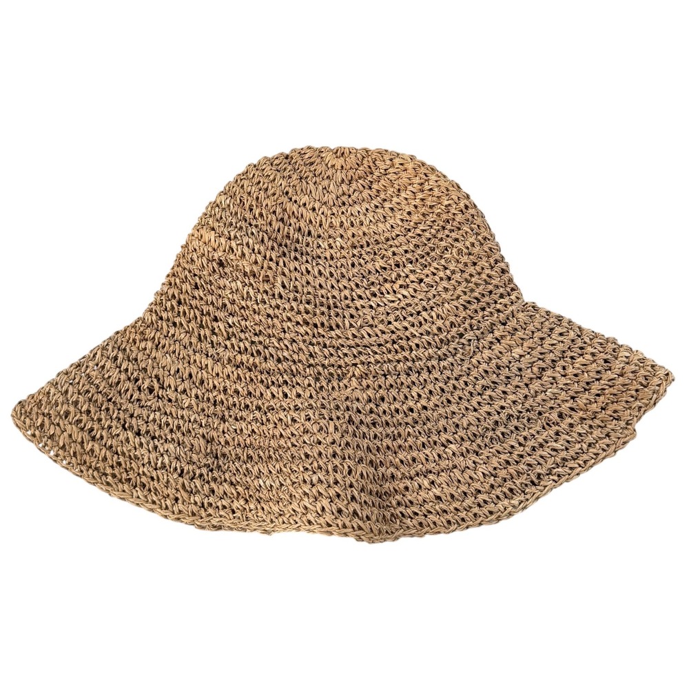 VTG Dorfman Pacific Co DPC Brown Straw Sun‎ Hat Handmade Woven Floppy One Size